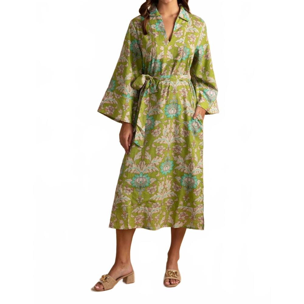 NEW DOUBLE A tapestry tap lee dress in green